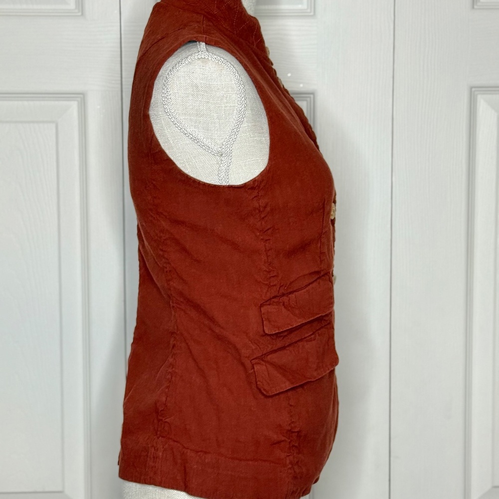 Rag & Bone Women's Slade Linen-Blend Vest Size 4 - Picture 3 of 14